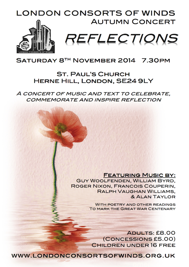 Flyer for the 2014 autumn concert